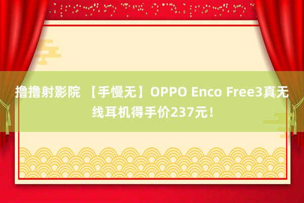 撸撸射影院 【手慢无】OPPO Enco Free3真无线耳机得手价237元！